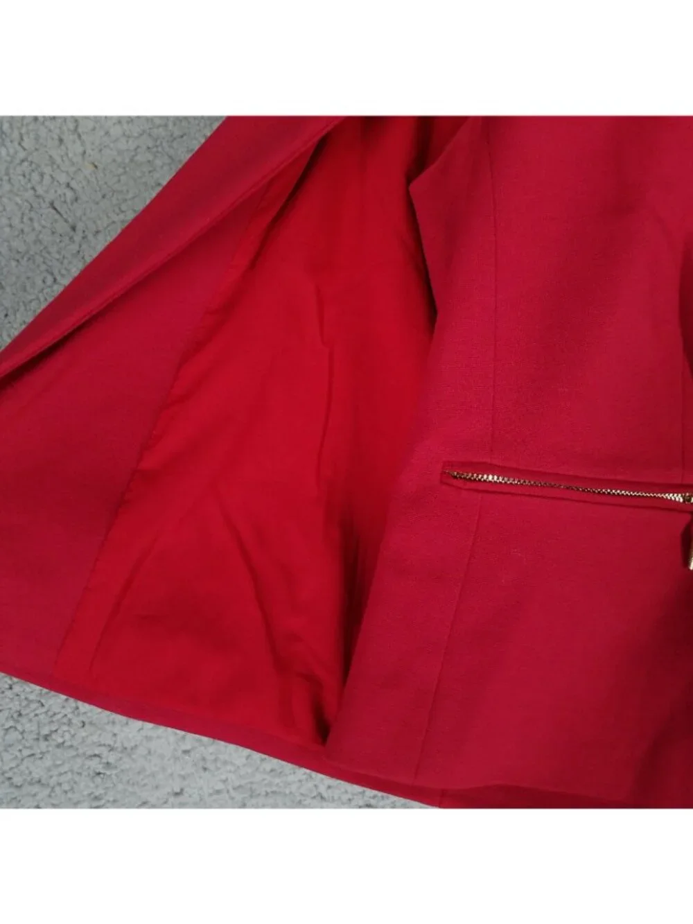 NEW Chico's Cape Jacket Women's 1/ Medium Ponte Red Zip Up Office Career Stretch
